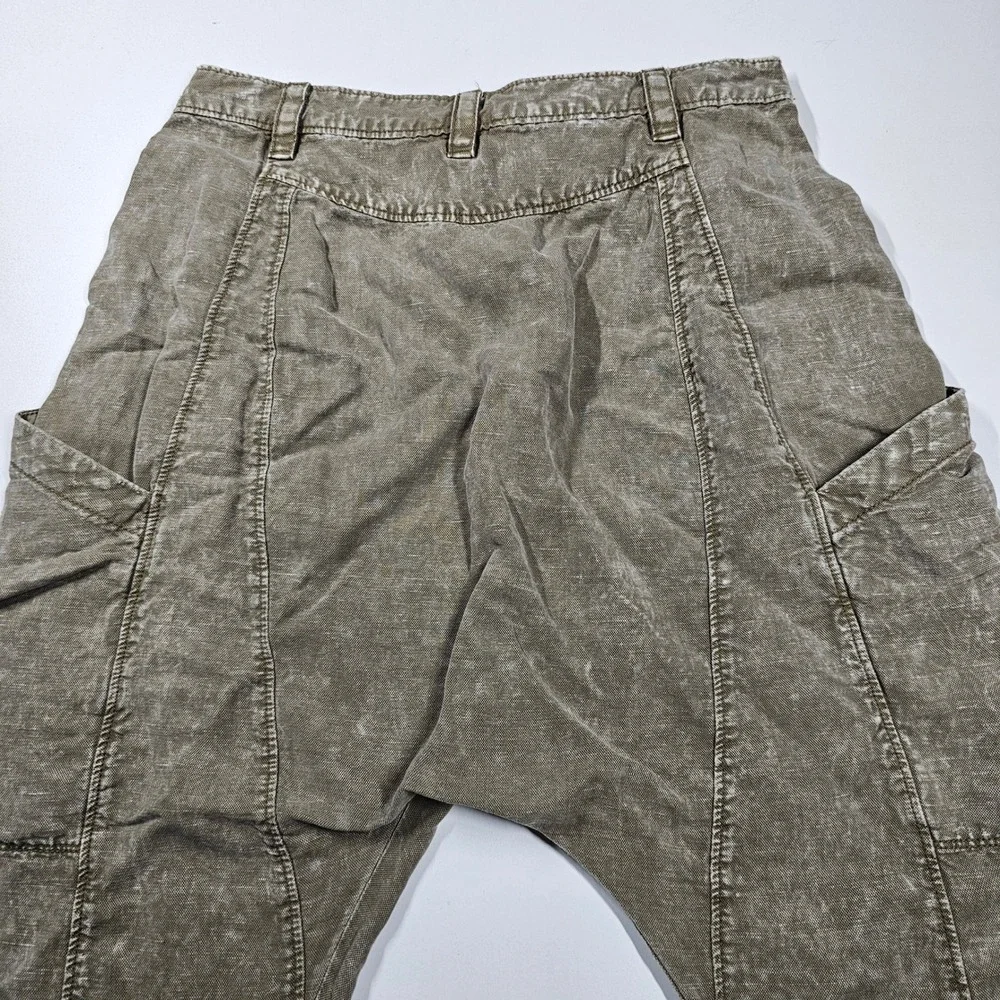 Free People Desert‎ Daze Harem Pants Belted Button Front Olive Women's XS/2